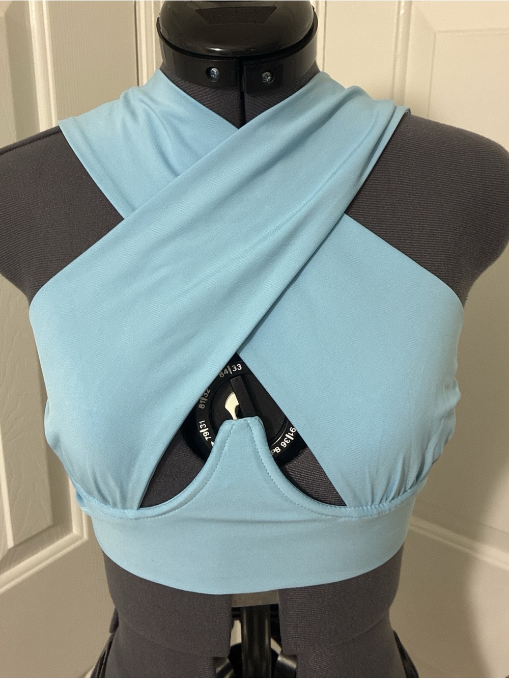 Light blue crop top with underwire